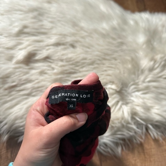 GENERATION LOVE Red Camo Long Sleeve Side Snap Top - Picture 5 of 5